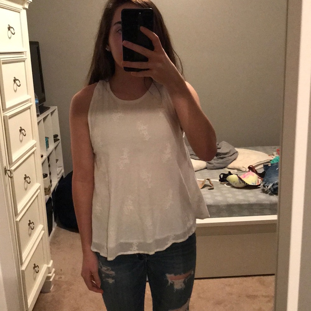 White Halter Tank Top